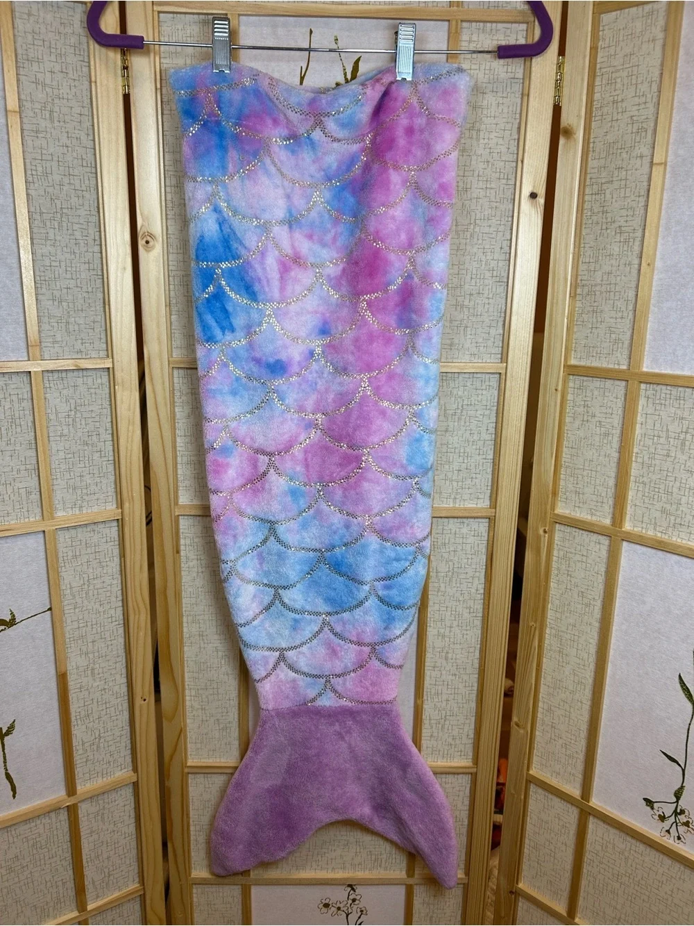 Plush Mermaid Tail Blanket sleep sack  - Pink & Blue